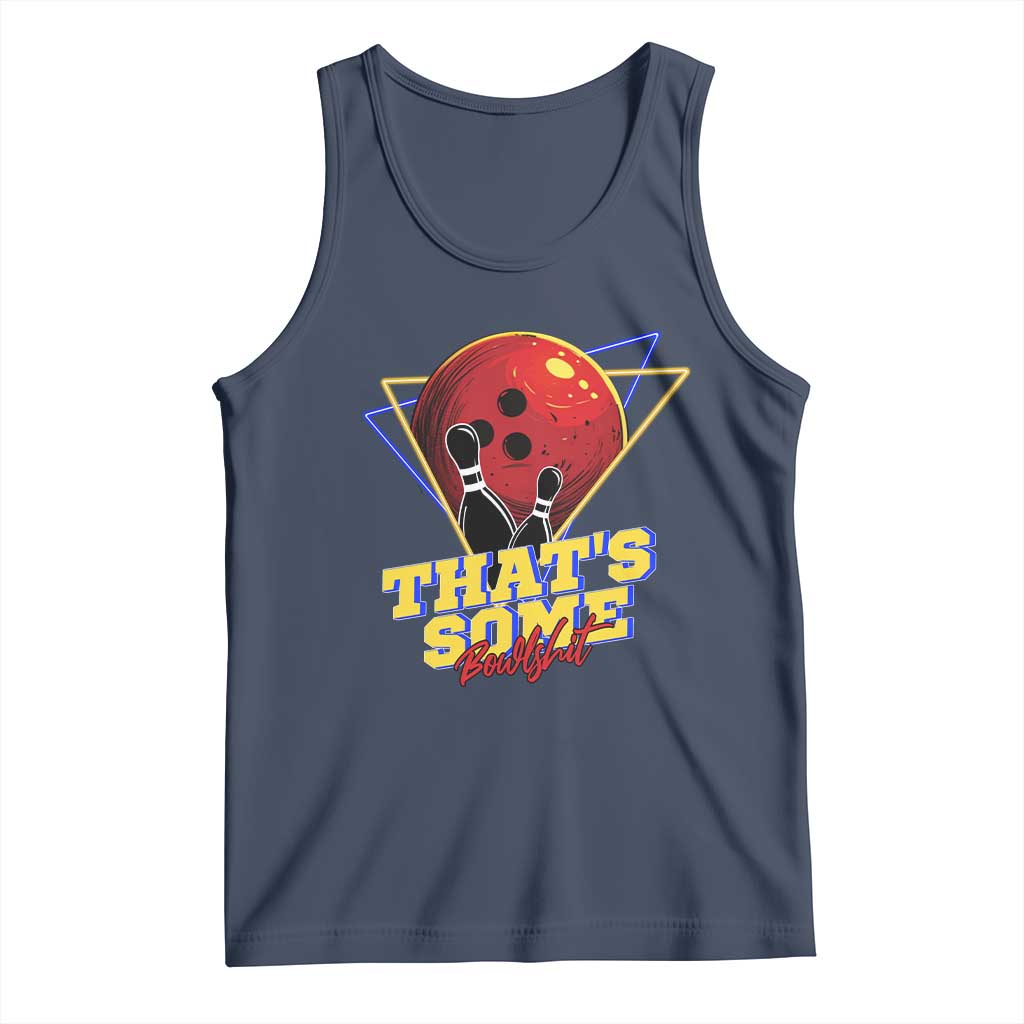 80s Bowling Tank Top That's Some Bowlshit Neon Retro Ball Pins Strike Spilt - Wonder Print Shop