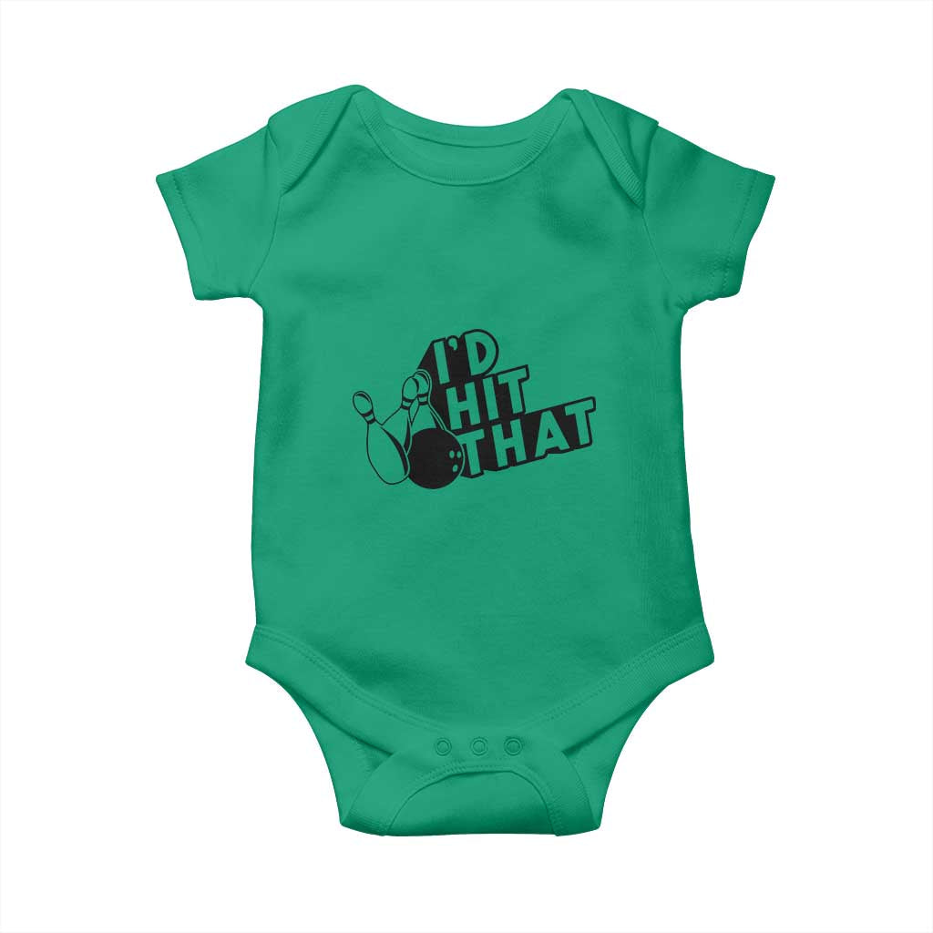 Funny Bowling Baby Onesie I'D Hit That Quote Bowling Pin Ball - Wonder Print Shop