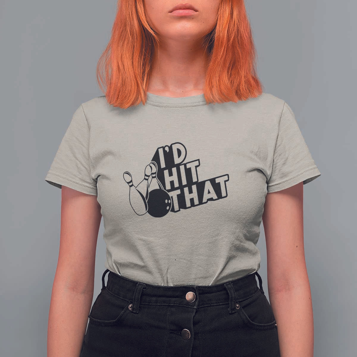 Funny Bowling T Shirt For Women I'D Hit That Quote Bowling Pin Ball - Wonder Print Shop