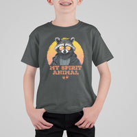 Funny Raccoon T Shirt For Kid My Spirit Animal Cute Trash Panda - Wonder Print Shop