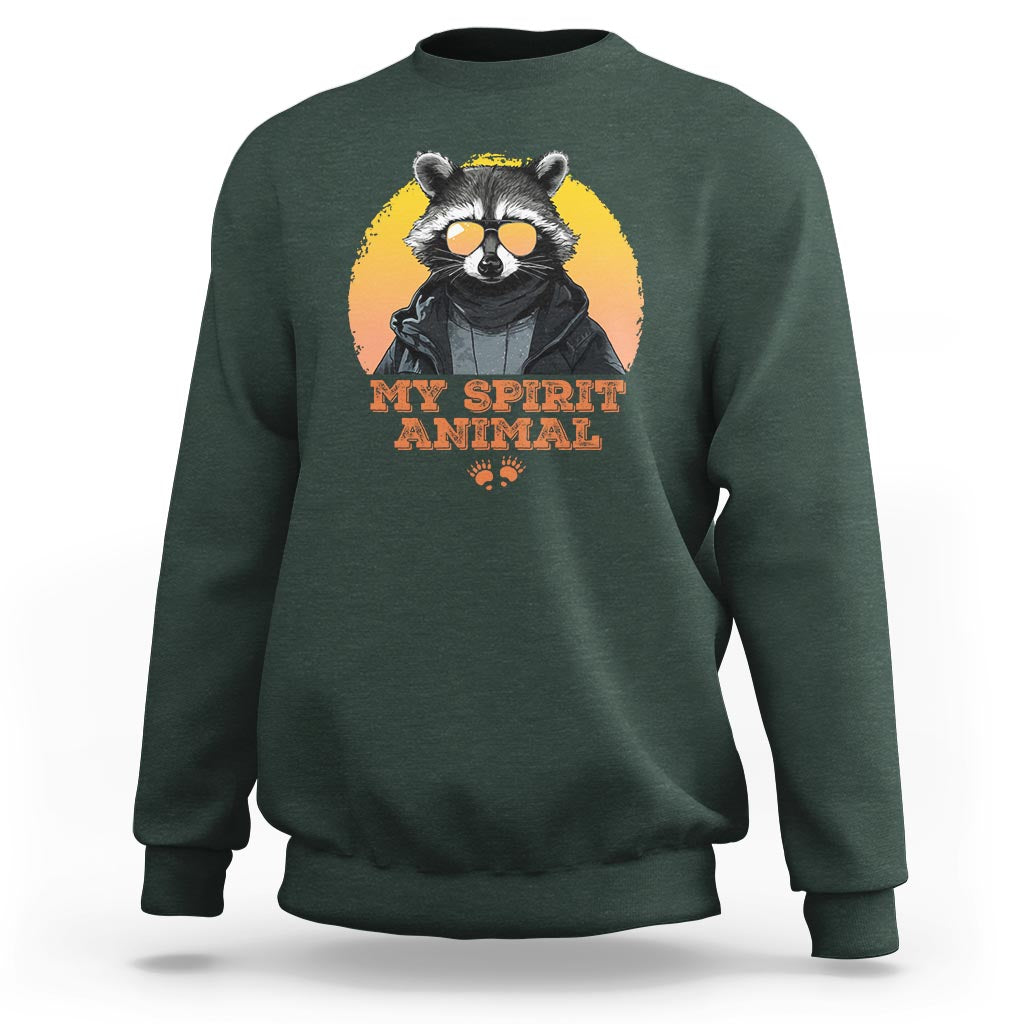 Funny Raccoon Sweatshirt My Spirit Animal Cute Trash Panda - Wonder Print Shop