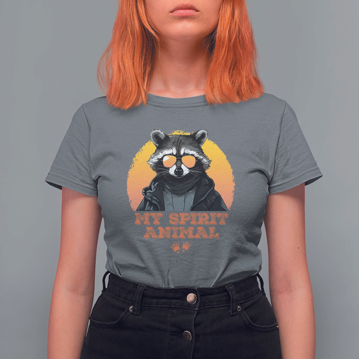 Funny Raccoon T Shirt For Women My Spirit Animal Cute Trash Panda - Wonder Print Shop