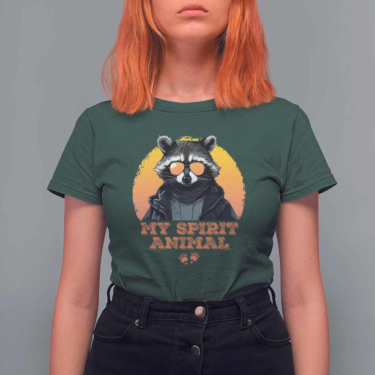 Funny Raccoon T Shirt For Women My Spirit Animal Cute Trash Panda - Wonder Print Shop
