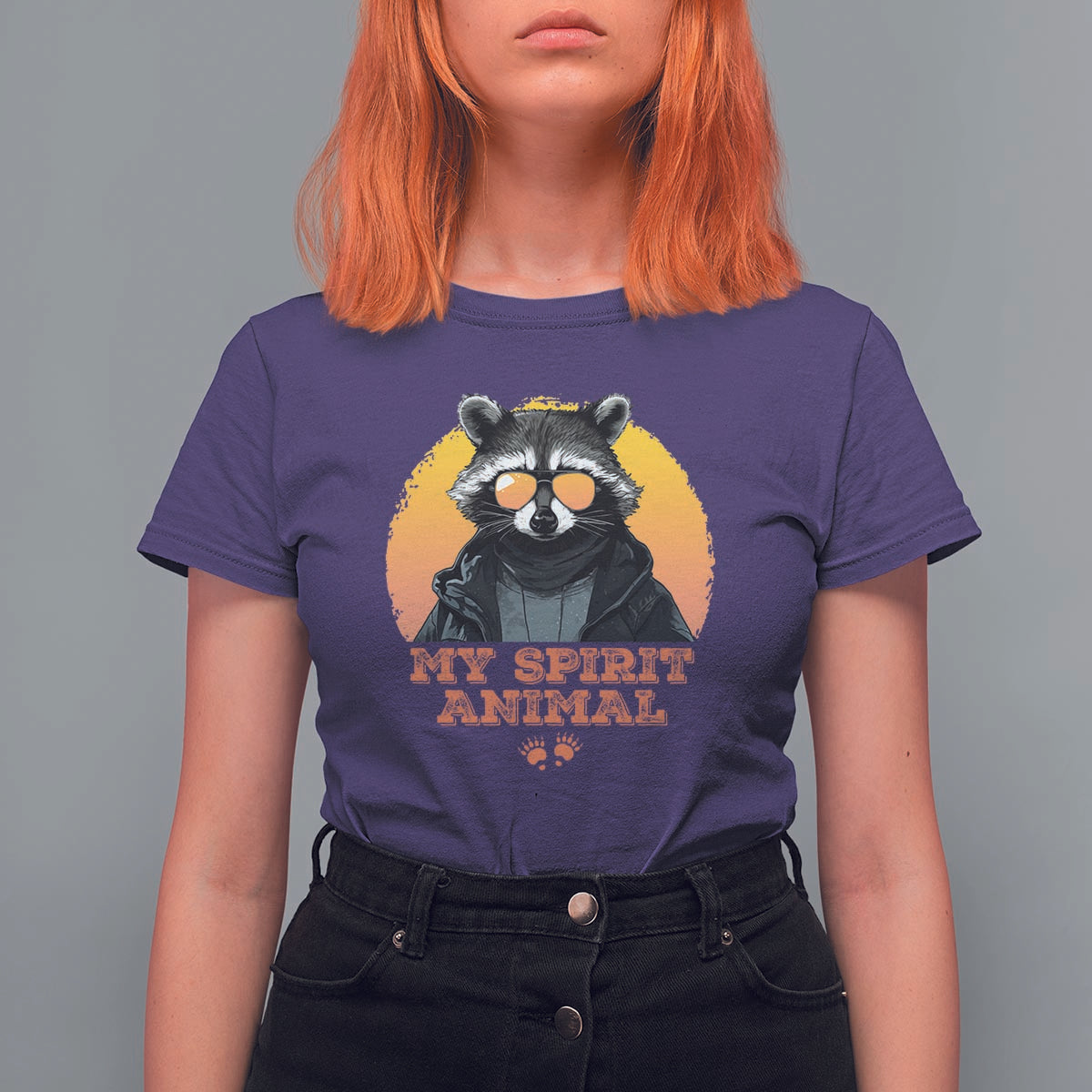 Funny Raccoon T Shirt For Women My Spirit Animal Cute Trash Panda - Wonder Print Shop