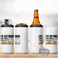 Funny Retirement 4 in 1 Can Cooler Tumbler I'm Retired Every Hour Is A Happy Hour Retro Vintage - Wonder Print Shop