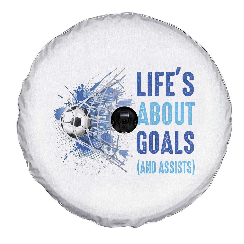 Soccer Lover Spare Tire Cover Life's About Goals And Assists Coach - Wonder Print Shop