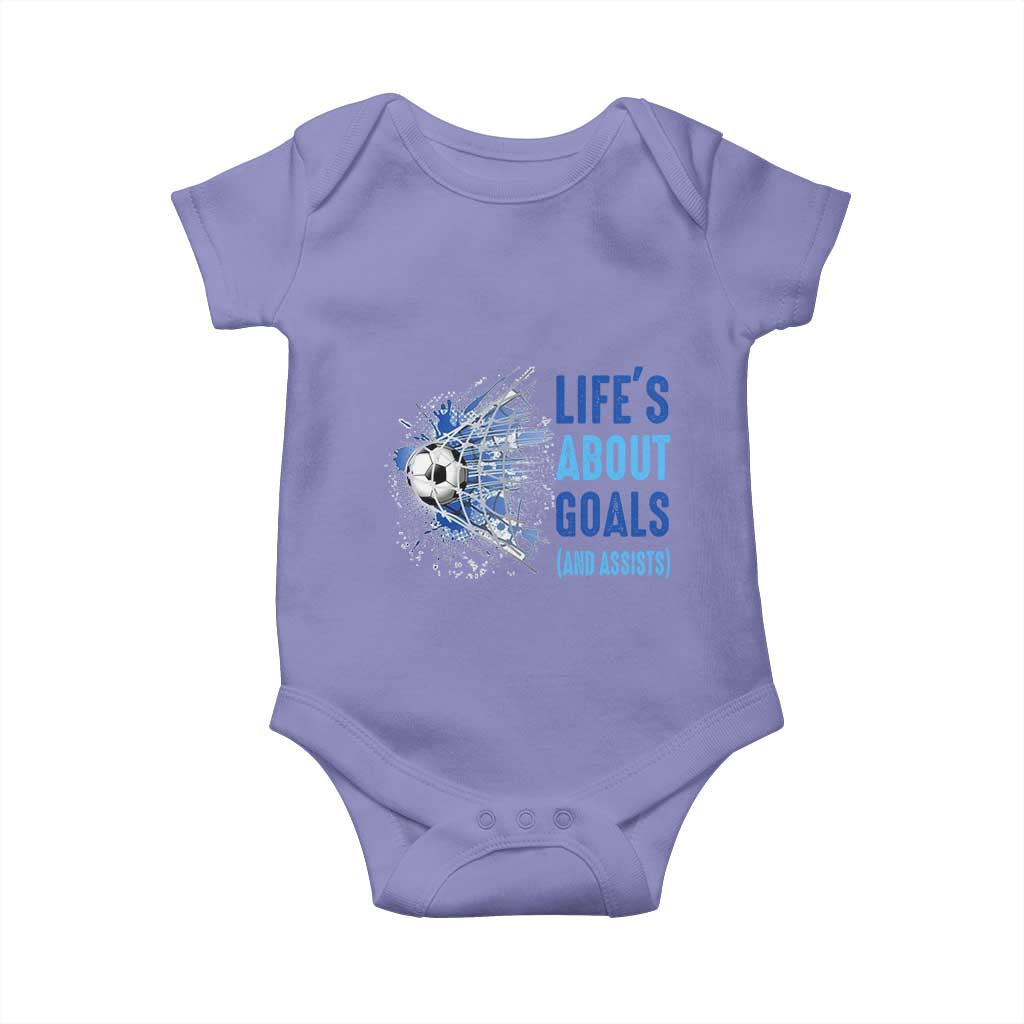 Soccer Lover Baby Onesie Life's About Goals And Assists Coach - Wonder Print Shop