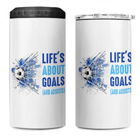 Soccer Lover 4 in 1 Can Cooler Tumbler Life's About Goals And Assists Coach - Wonder Print Shop