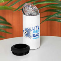 Soccer Lover 4 in 1 Can Cooler Tumbler Life's About Goals And Assists Coach - Wonder Print Shop