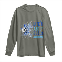 Soccer Lover Long Sleeve Shirt Life's About Goals And Assists Coach - Wonder Print Shop