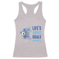 Soccer Lover Racerback Tank Top Life's About Goals And Assists Coach - Wonder Print Shop