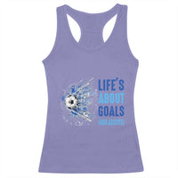 Soccer Lover Racerback Tank Top Life's About Goals And Assists Coach - Wonder Print Shop