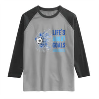 Soccer Lover Raglan Shirt Life's About Goals And Assists Coach - Wonder Print Shop