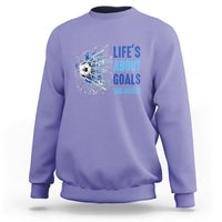Soccer Lover Sweatshirt Life's About Goals And Assists Coach - Wonder Print Shop