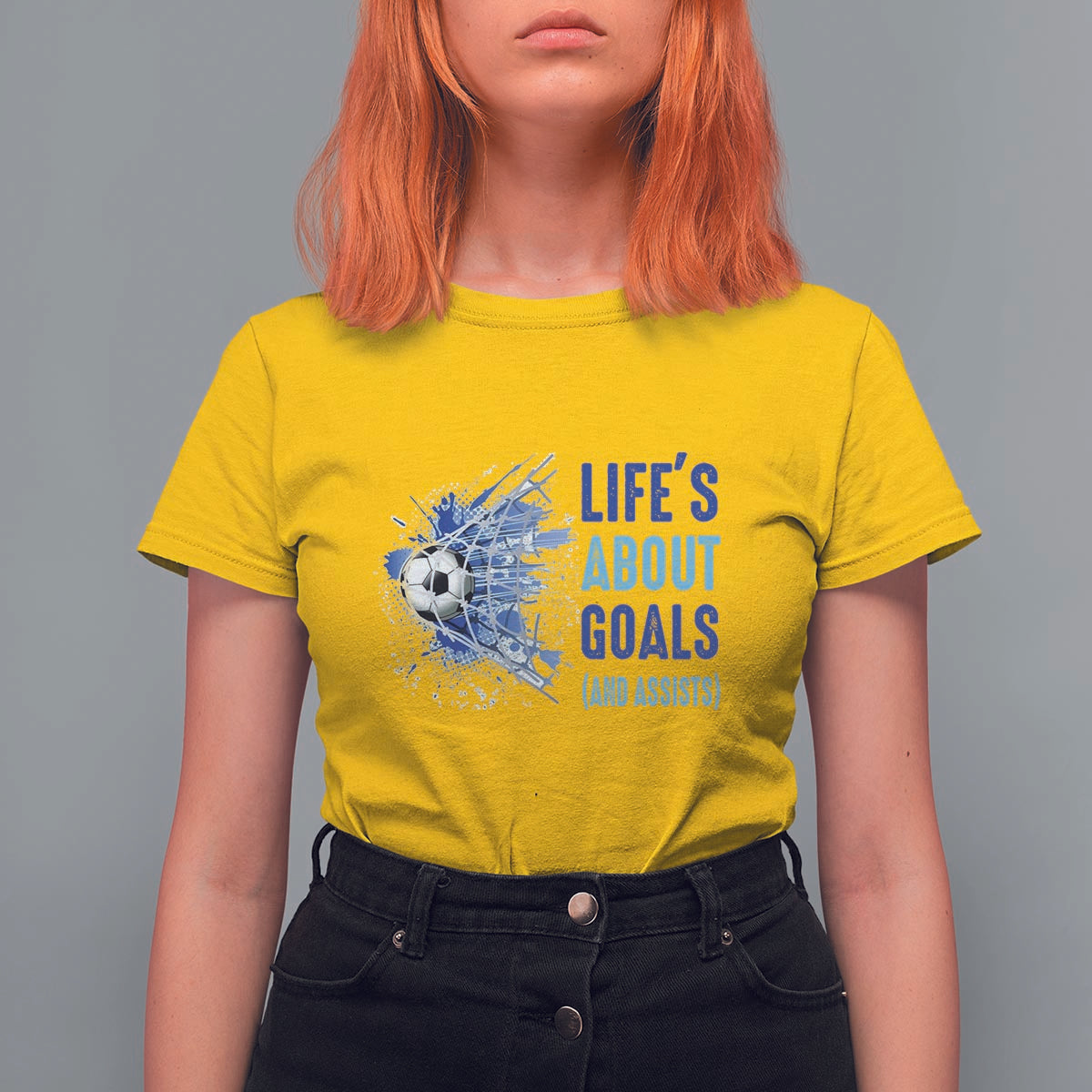 Soccer Lover T Shirt For Women Life's About Goals And Assists Coach - Wonder Print Shop