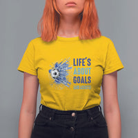 Soccer Lover T Shirt For Women Life's About Goals And Assists Coach - Wonder Print Shop