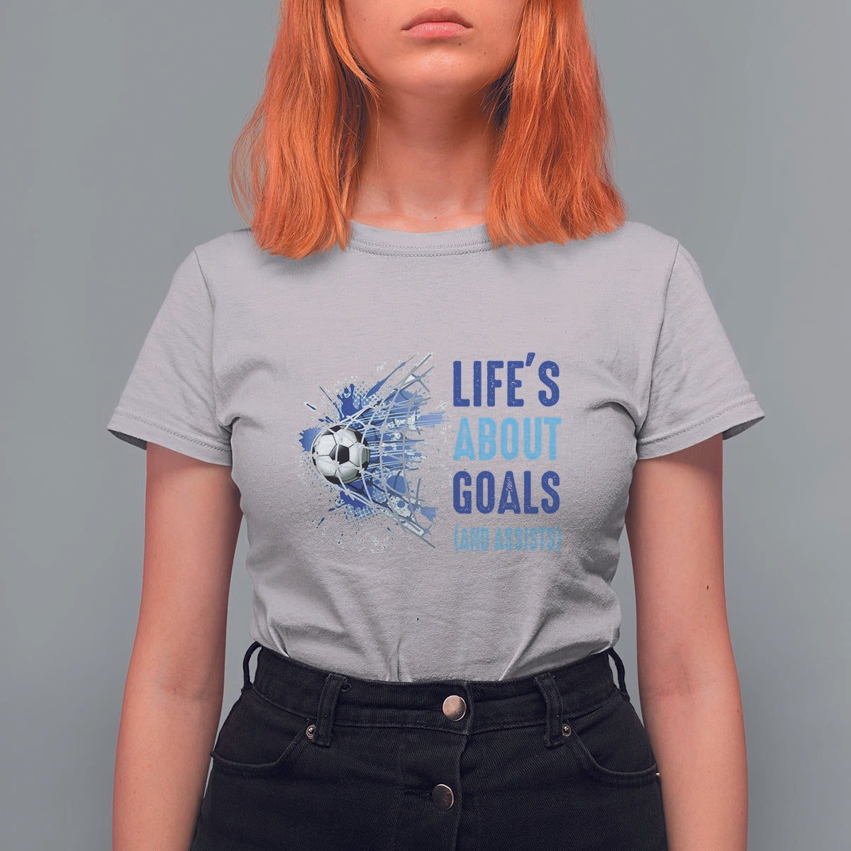 Soccer Lover T Shirt For Women Life's About Goals And Assists Coach - Wonder Print Shop