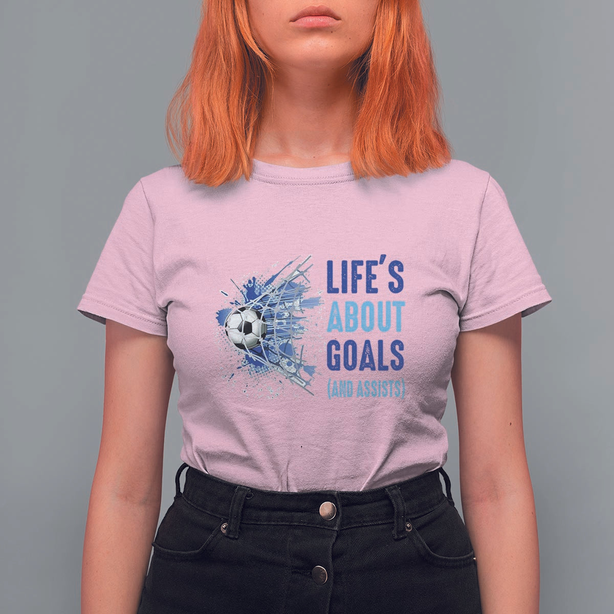 Soccer Lover T Shirt For Women Life's About Goals And Assists Coach - Wonder Print Shop