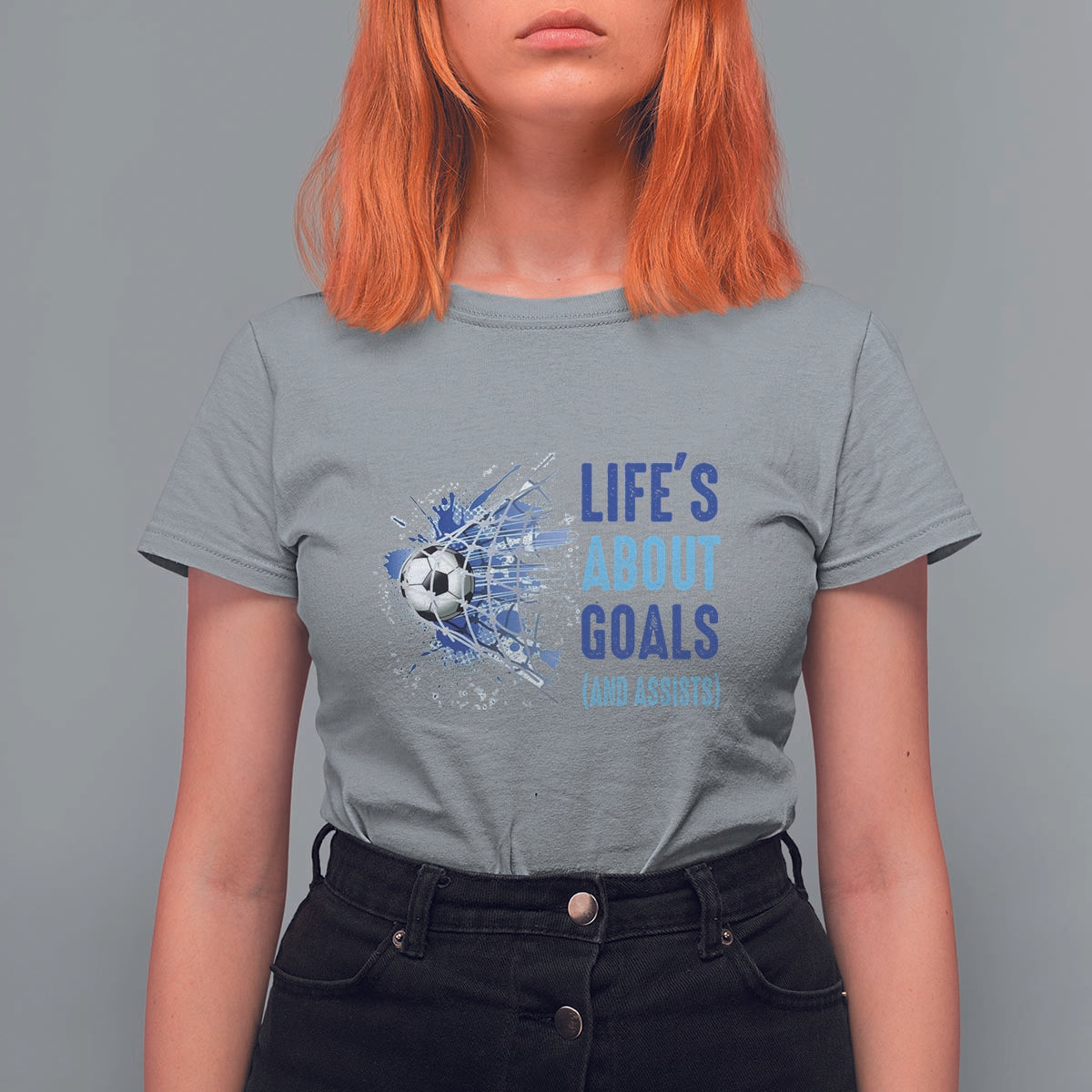 Soccer Lover T Shirt For Women Life's About Goals And Assists Coach - Wonder Print Shop