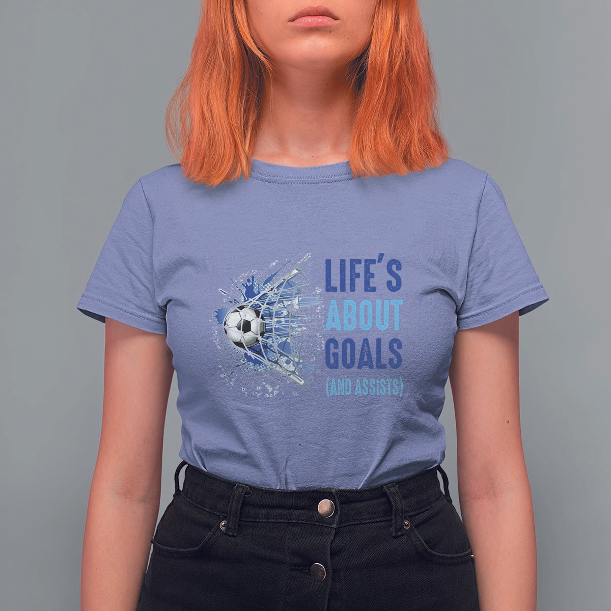 Soccer Lover T Shirt For Women Life's About Goals And Assists Coach - Wonder Print Shop