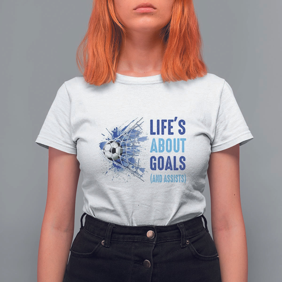 Soccer Lover T Shirt For Women Life's About Goals And Assists Coach - Wonder Print Shop