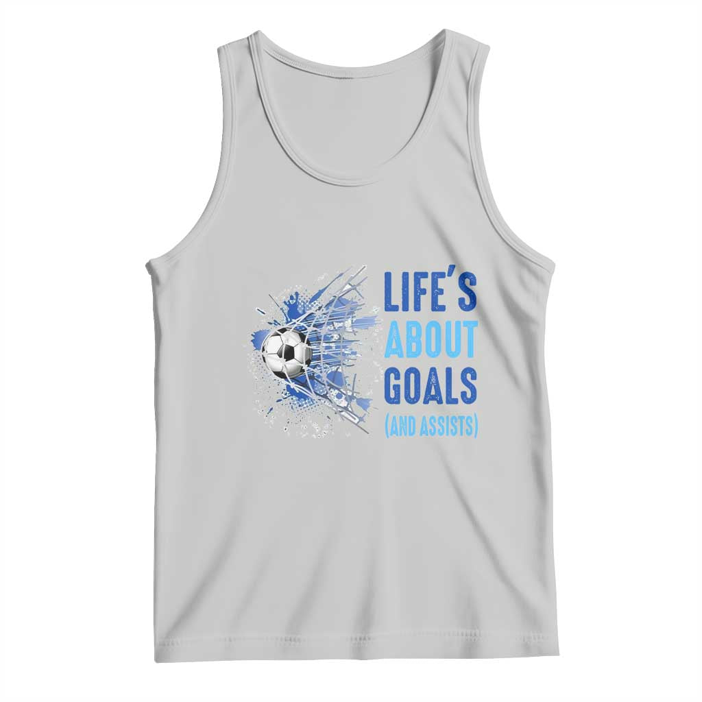 Soccer Lover Tank Top Life's About Goals And Assists Coach - Wonder Print Shop