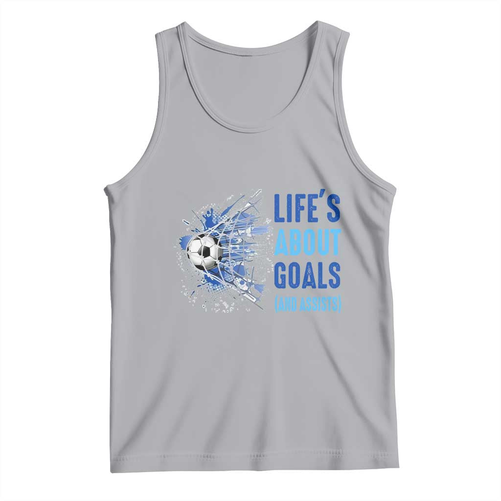 Soccer Lover Tank Top Life's About Goals And Assists Coach - Wonder Print Shop