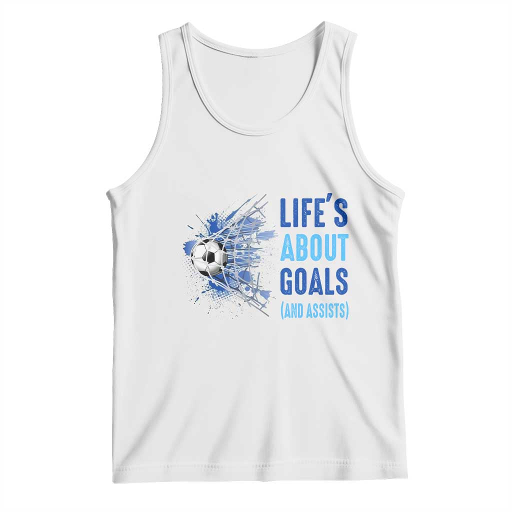 Soccer Lover Tank Top Life's About Goals And Assists Coach - Wonder Print Shop