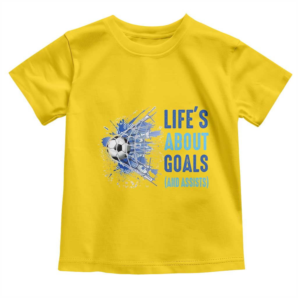 Soccer Lover Toddler T Shirt Life's About Goals And Assists Coach - Wonder Print Shop