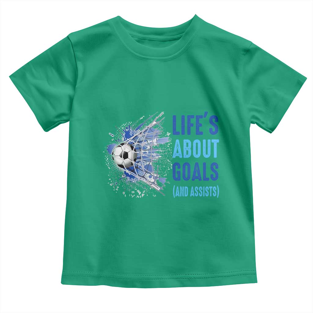 Soccer Lover Toddler T Shirt Life's About Goals And Assists Coach - Wonder Print Shop