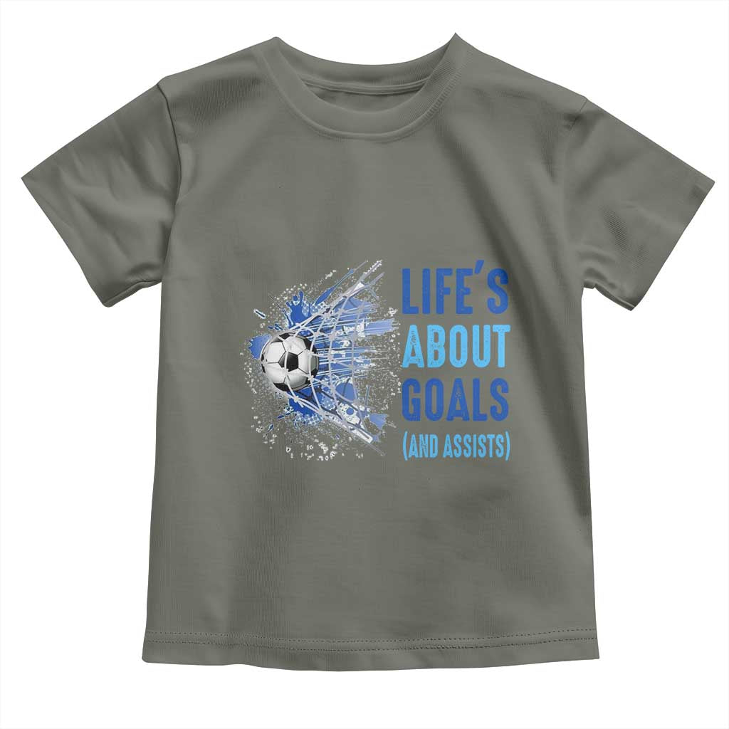 Soccer Lover Toddler T Shirt Life's About Goals And Assists Coach - Wonder Print Shop