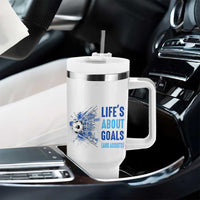 Soccer Lover Tumbler With Handle Life's About Goals And Assists Coach - Wonder Print Shop