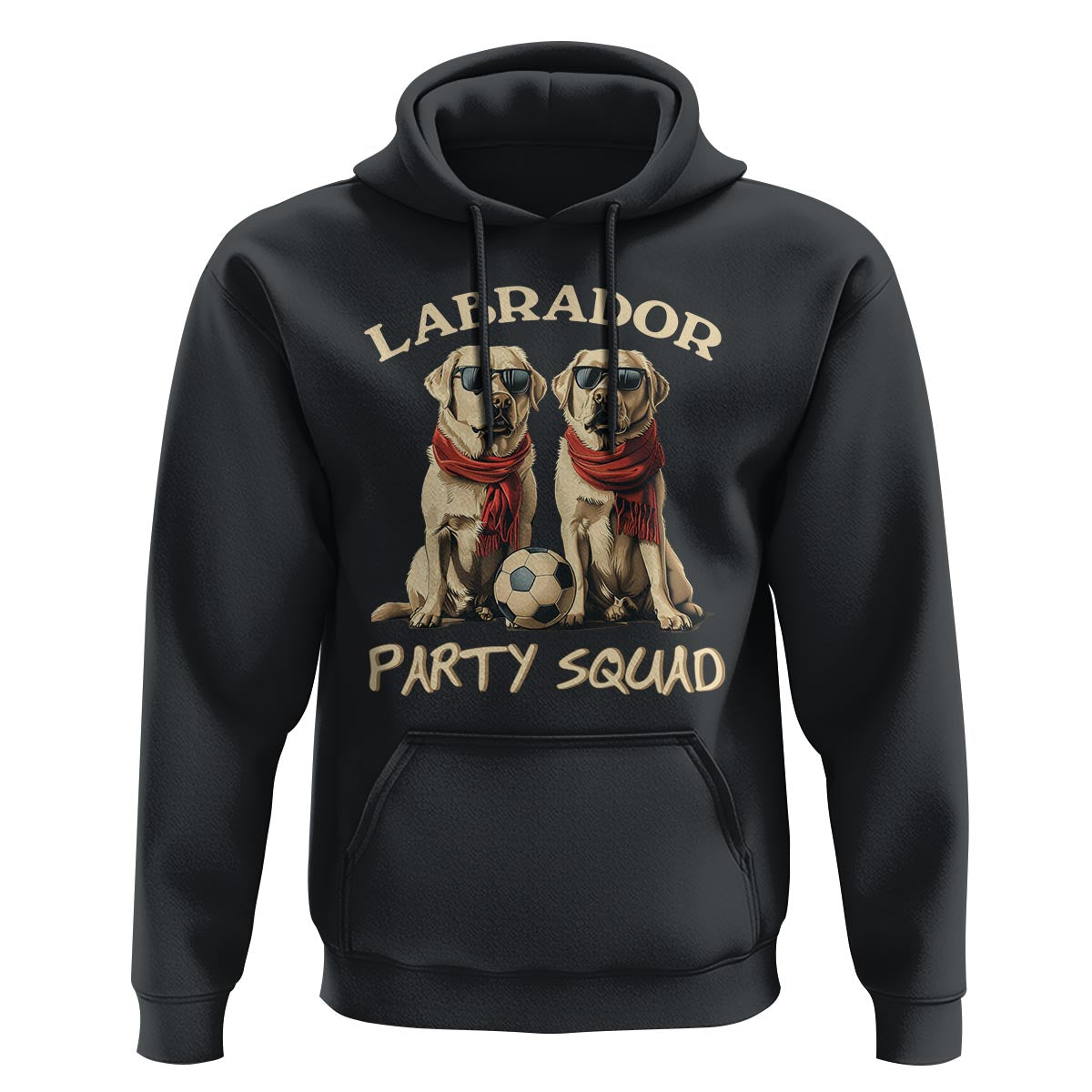 Labrador Retriever Dog Hoodie Black Labrador Party Squad Love - Wonder Print Shop