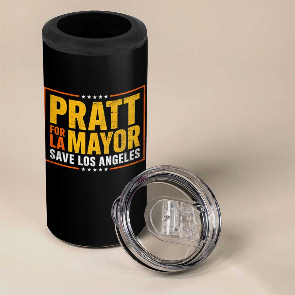 Pratt For Mayor Save Los Angeles 4 in 1 Can Cooler Tumbler Spencer Supporter