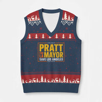Pratt For Mayor Save Los Angeles V-Neck Knit Sweater Vest Spencer Supporter