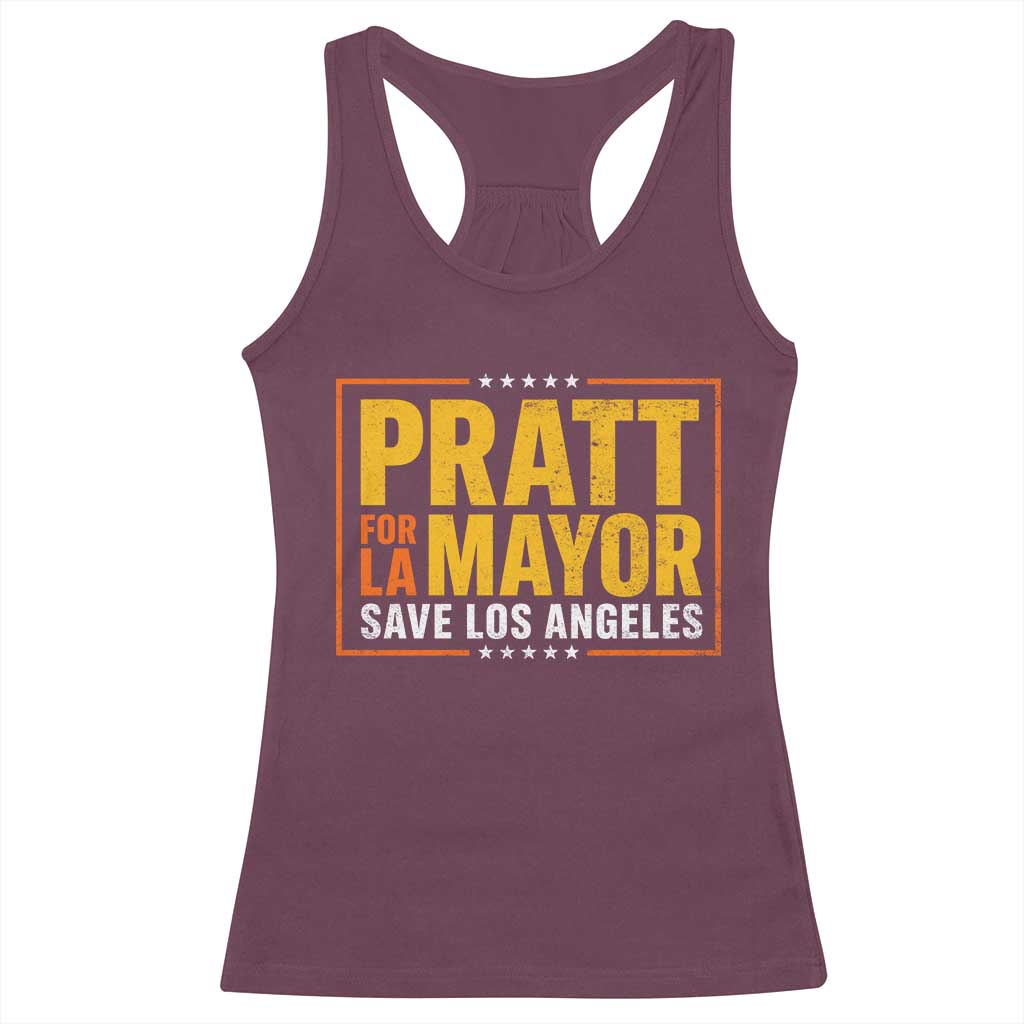 Pratt For Mayor Save Los Angeles Racerback Tank Top Spencer Supporter