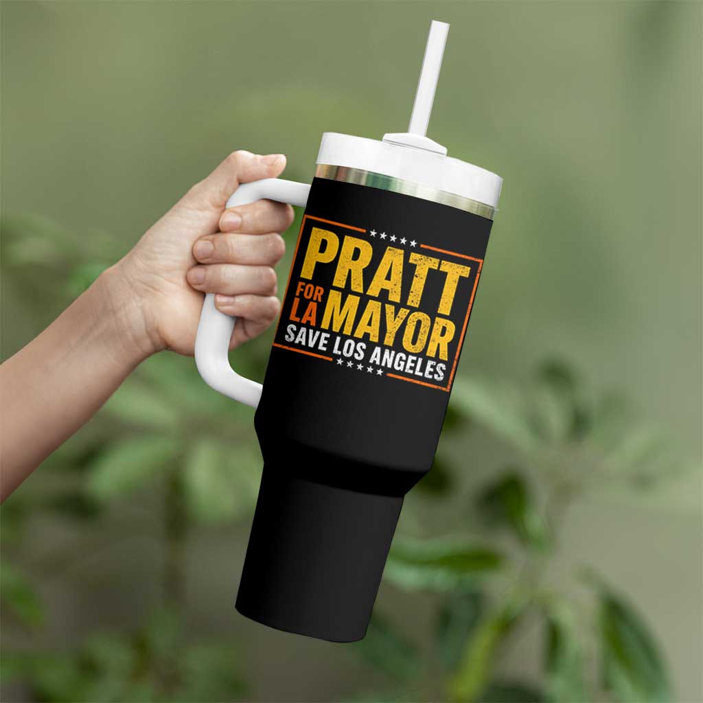 Pratt For Mayor Save Los Angeles Tumbler With Handle Spencer Supporter
