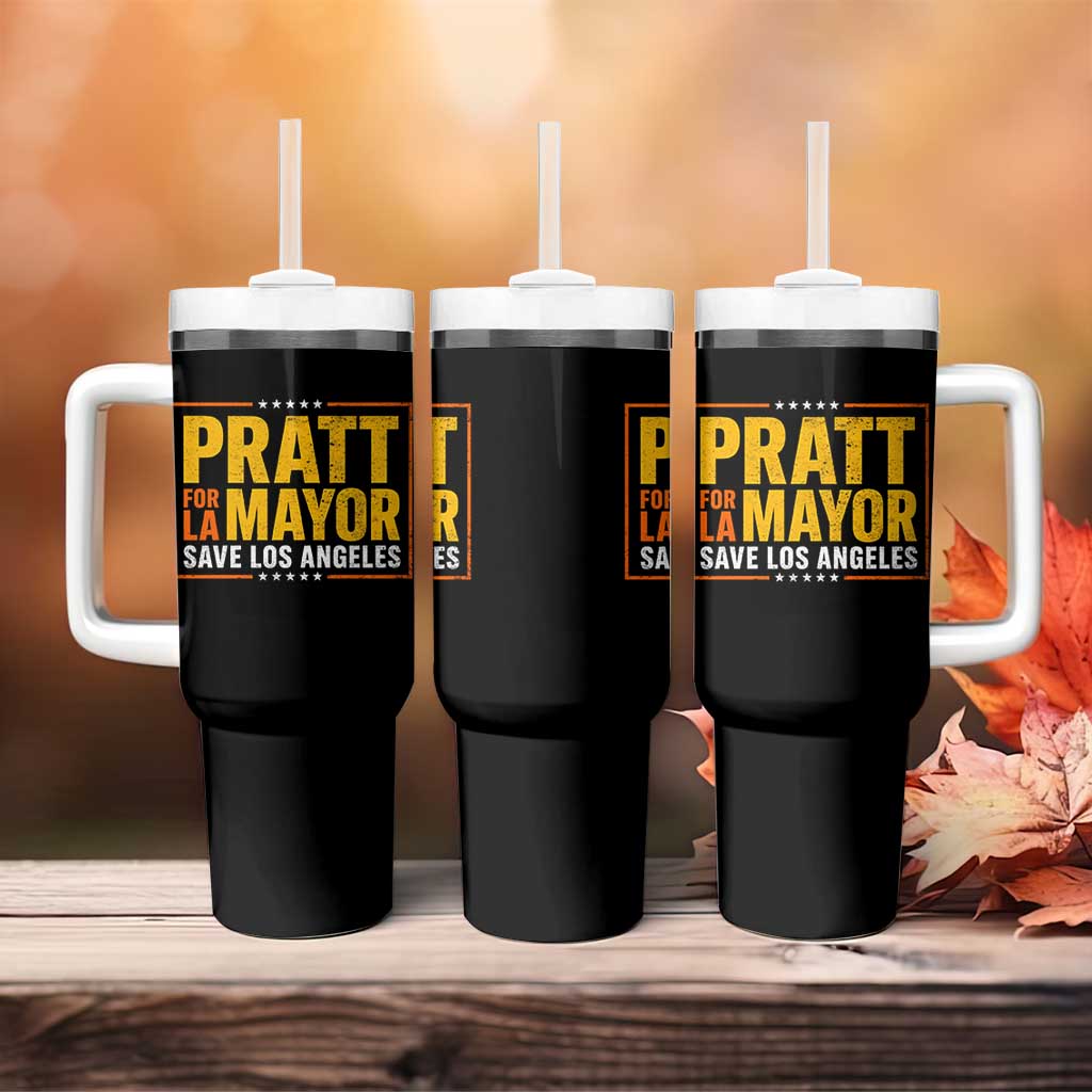 Pratt For Mayor Save Los Angeles Tumbler With Handle Spencer Supporter