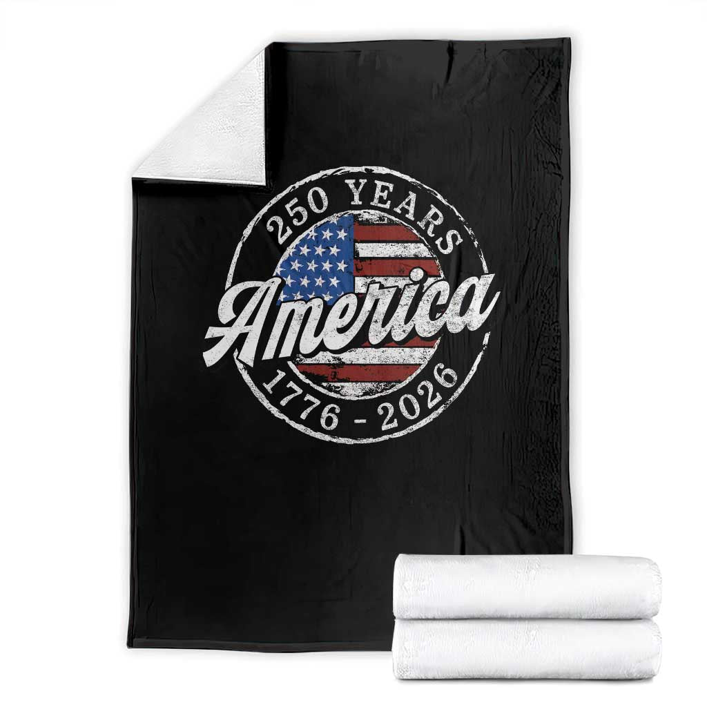 America 250 Years 1776 2026 Throw Blanket 250th Anniversary USA Vintage USA Flag
