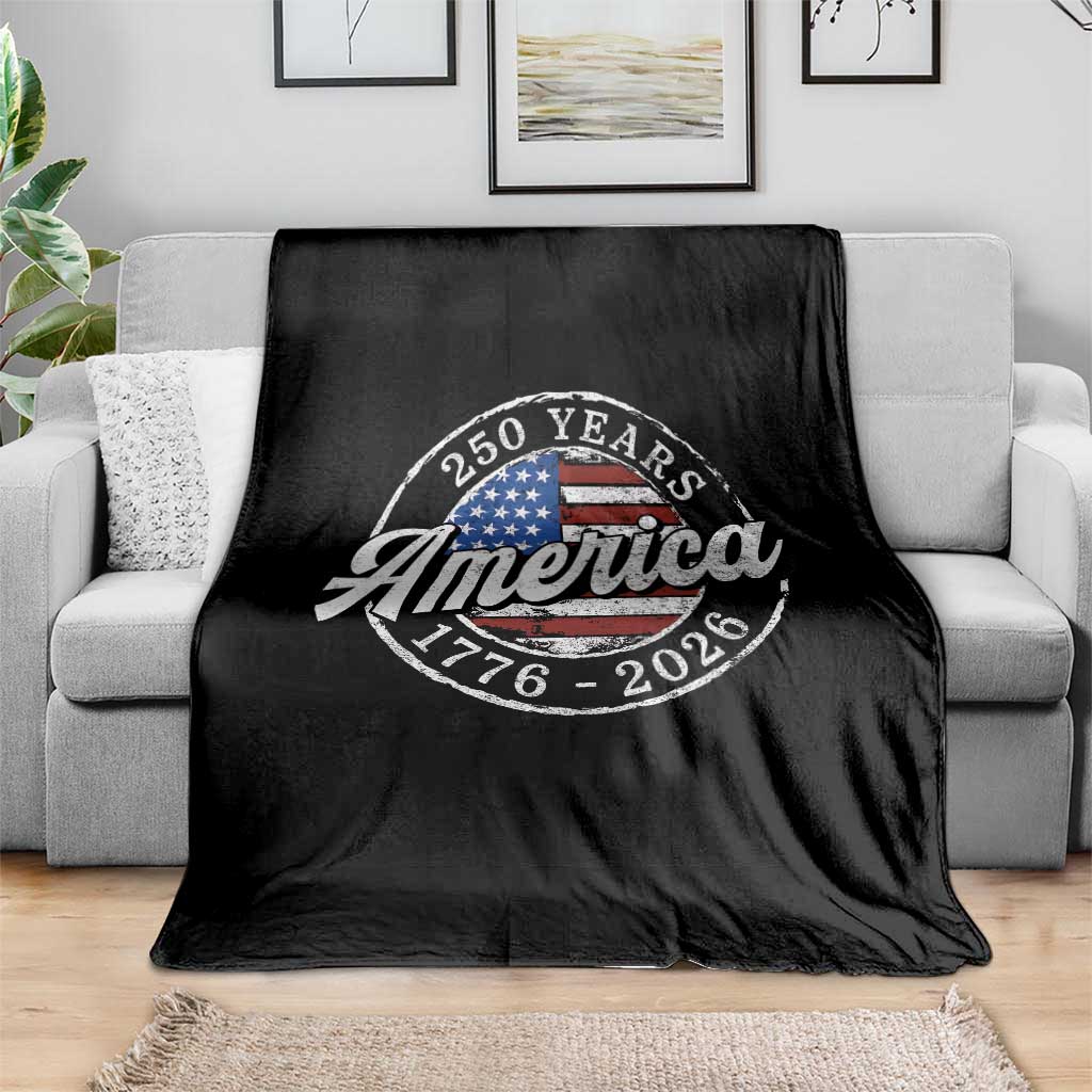 America 250 Years 1776 2026 Throw Blanket 250th Anniversary USA Vintage USA Flag