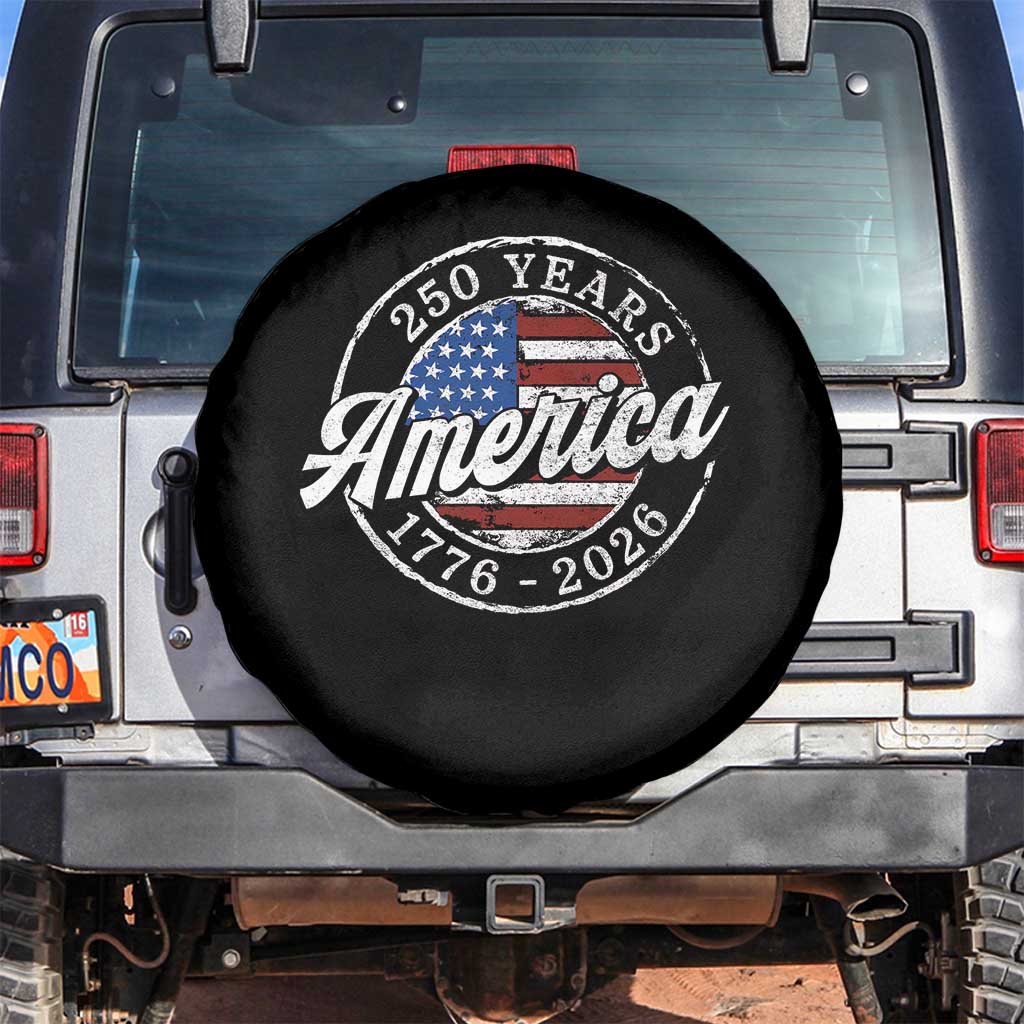 America 250 Years 1776 2026 Spare Tire Cover 250th Anniversary USA Vintage USA Flag