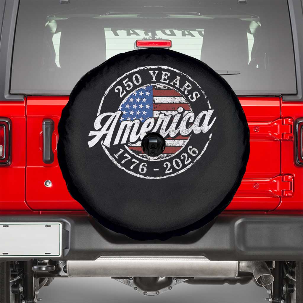 America 250 Years 1776 2026 Spare Tire Cover 250th Anniversary USA Vintage USA Flag