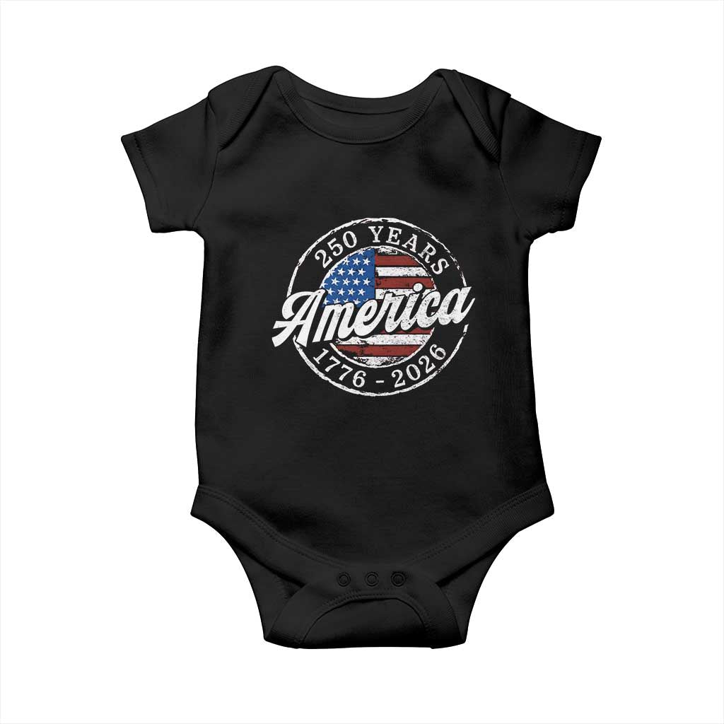 America 250 Years 1776 2026 Baby Onesie 250th Anniversary USA Vintage USA Flag