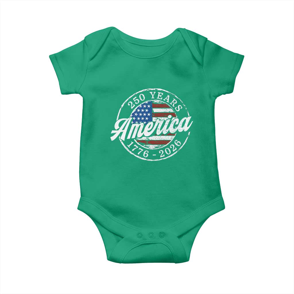 America 250 Years 1776 2026 Baby Onesie 250th Anniversary USA Vintage USA Flag