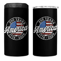 America 250 Years 1776 2026 4 in 1 Can Cooler Tumbler 250th Anniversary USA Vintage USA Flag