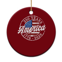 America 250 Years 1776 2026 Ceramic Ornament 250th Anniversary USA Vintage USA Flag