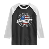 America 250 Years 1776 2026 Raglan Shirt 250th Anniversary USA Vintage USA Flag