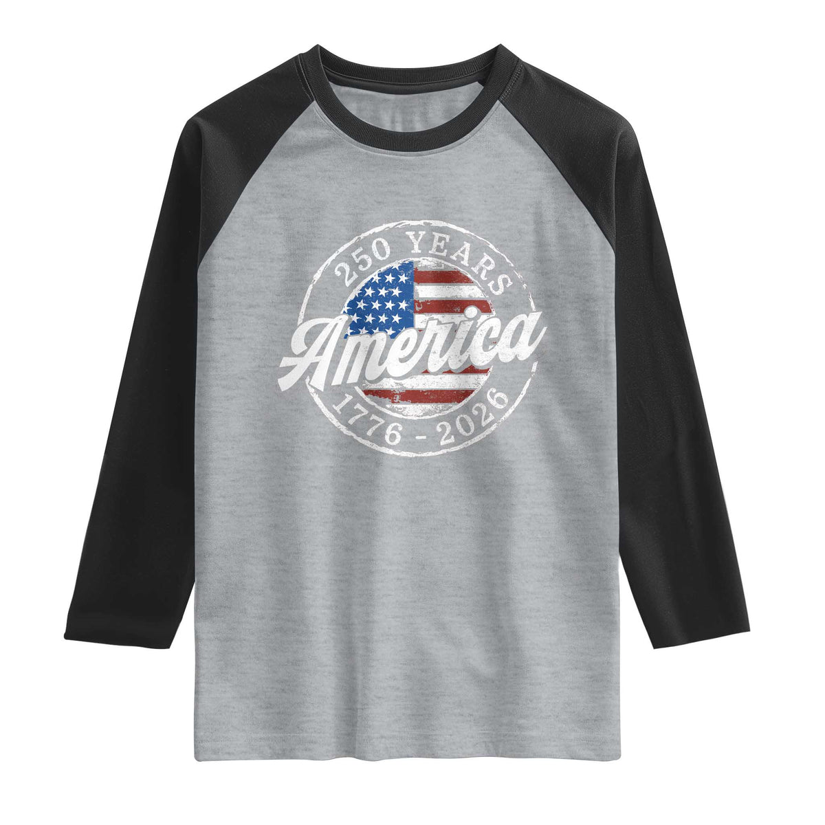America 250 Years 1776 2026 Raglan Shirt 250th Anniversary USA Vintage USA Flag