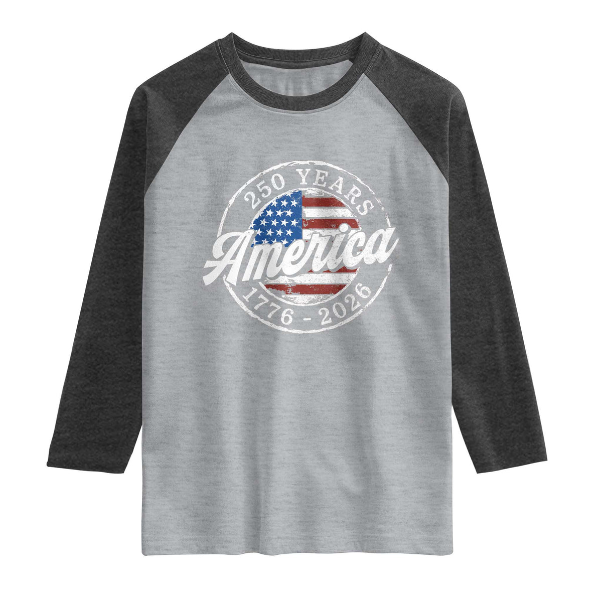 America 250 Years 1776 2026 Raglan Shirt 250th Anniversary USA Vintage USA Flag