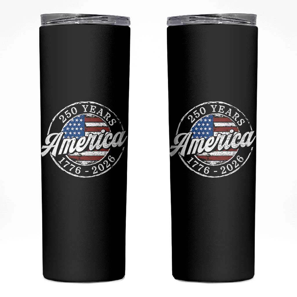 America 250 Years 1776 2026 Skinny Tumbler 250th Anniversary USA Vintage USA Flag